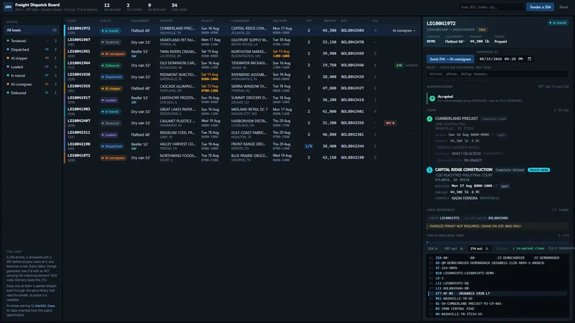 Freight Dispatch Board — case study