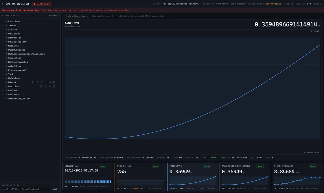 OPC UA Equipment Monitor — case study